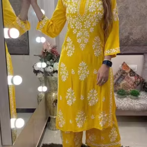 Beautiful Embroidered Chikankari Kurta Set