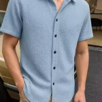 Imported Stylish Self Designed Light Blue Popcorn Shirts For Boys And Mens|Casual Mens Wear||Unique Designed Shirt||Popcorn Printed Mens Shirt|