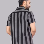 Men Regular Fit Self Design Spread Collar Casual Shirt