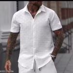 Textured Popcorn Pattern Shirt – Modern Casual Wear for Men