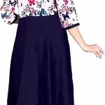 Polyster/Crepe fabric-TITLY ANARKALI Women Printed Anarkali Kurta (Dark Blue) | Stylish Kurti | Fancy Kurti | Woman Kurti | Girls Kurti |