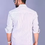 Men’s Polycotton Striped Shirt – Regular Fit, Full Sleeves, Trendy Daily Wear