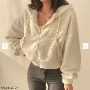 Crop Far hood jacket Cream