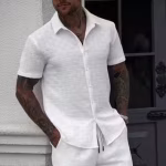 Textured Popcorn Pattern Shirt – Modern Casual Wear for Men